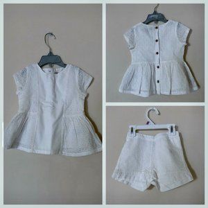 100% cotton toddlers set, Summer blouse and shorts 3 piece set